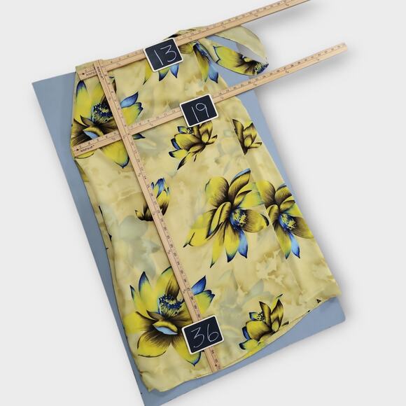 Rikki J Vintage Midi Skirt Womens Size Small Yellow Floral Summer Floral… - Picture 4 of 13